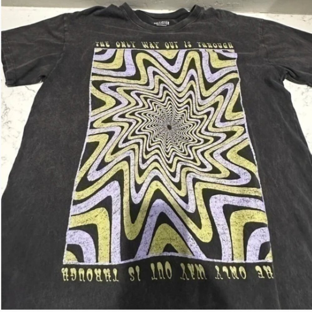 Hollister Retro Graphic Oversized Short Sleeve Tee Shirt Size Small
